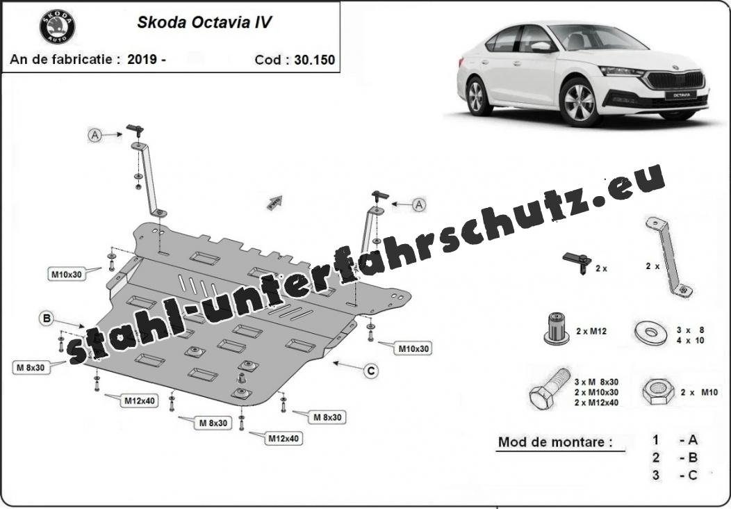 Unterfahrschutz Unterbodenschutz Motorschutz Für SKODA OCTAVIA 2017-2020