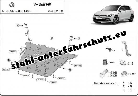 Stahl Unterfahrschutz für Volkswagen Golf