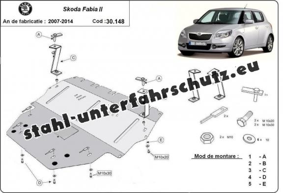 Unterfahrschutz für Motor der Marke Skoda Fabia 2 Diesel