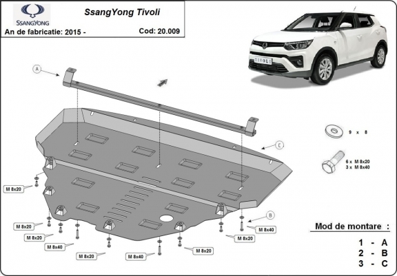 Unterfahrschutz für Motor der Marke SsangYong Tivoli