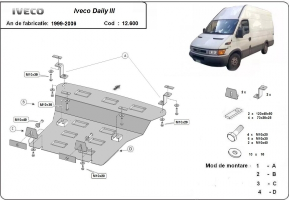 Unterfahrschutz für Motor der Marke Iveco Daily 3