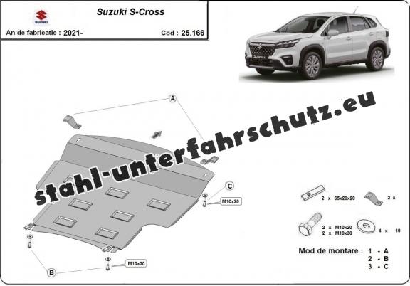 Unterfahrschutz für Motor und Getriebe aus Stahl für  Suzuki S-Cross