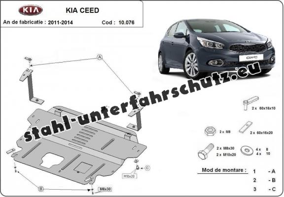 Unterfahrschutz für Motor und Getriebe aus Stahl für  Kia Ceed