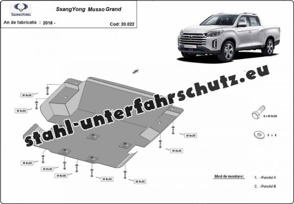 Unterfahrschutz für Motor der Ssangyong Musso Grand