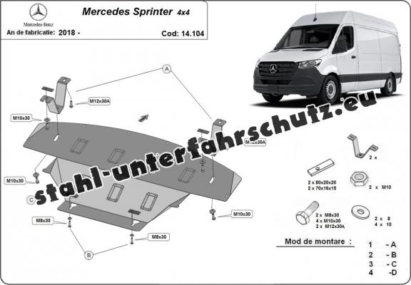 Unterfahrschutz für Motor der Marke Mercedes Sprinter 907  4x4