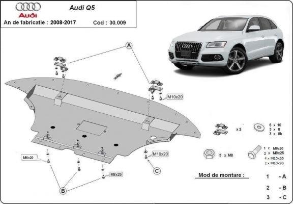 Unterfahrschutz für Motor der Marke Audi Q5