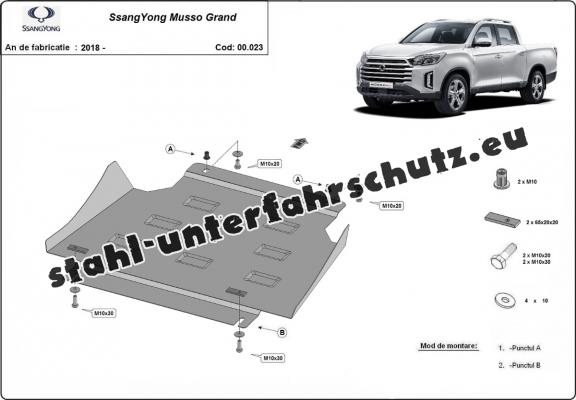 Stahl Getriebe Schutz für Ssangyong Musso Grand