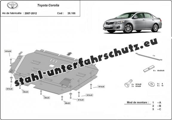 Unterfahrschutz für Motor der Marke Toyota Corolla