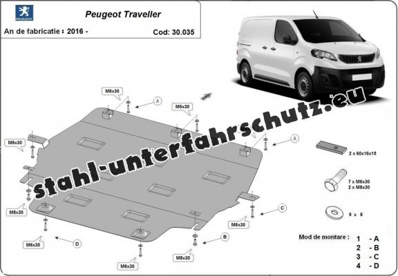 Unterfahrschutz für Motor der Marke Peugeot Traveller