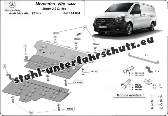 Unterfahrschutz für Motor der Marke Mercedes Vito W447, 2.2 D, 4x4