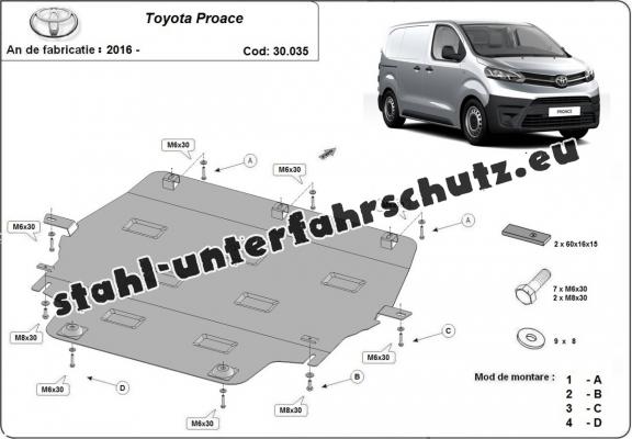 Unterfahrschutz für Motor der Marke Toyota Proace