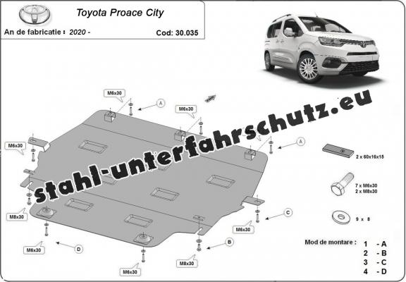 Unterfahrschutz für Motor der Marke Toyota Proace City