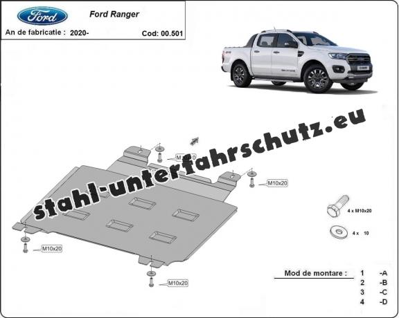 Stahl Getriebe Schutz für  Ford Ranger