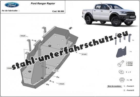 Stahlschutz für Treibstofftank der Marke Ford Ranger Raptor
