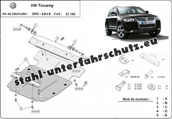 Unterfahrschutz für Motor der Marke Volkswagen Touareg 7L