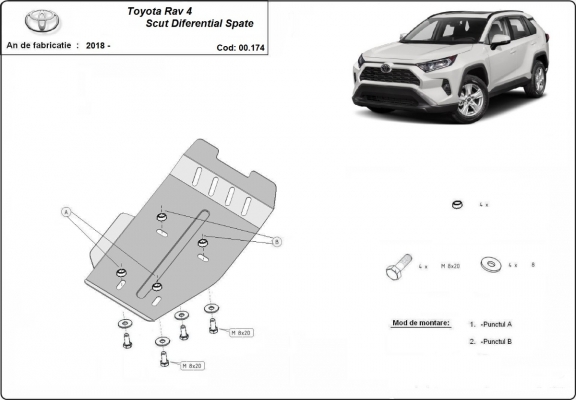 Stahl Differentialschutz für  Toyota RAV 4