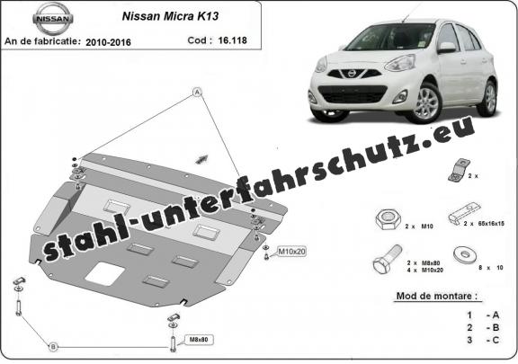 Unterfahrschutz für Motor der Marke Nissan Micra