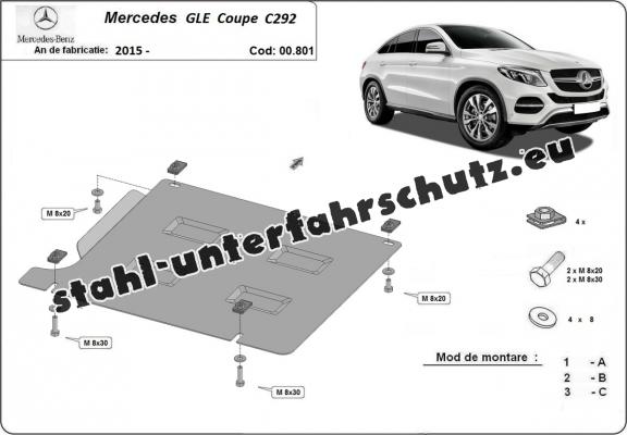 Stahl Getriebe Schutz für Mercedes GLE Coupe C292