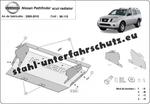 Kühlerschutz für unten aus Stahl für  Nissan Pathfinder