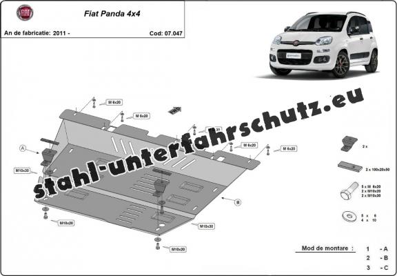 Unterfahrschutz für Motor der Marke Fiat Panda 4x4