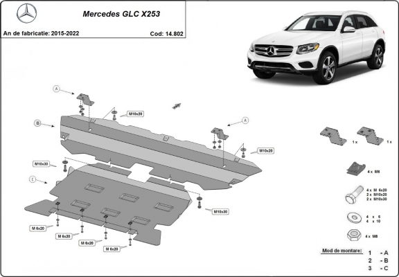 Unterfahrschutz für Motor der Marke Mercedes GLC X253