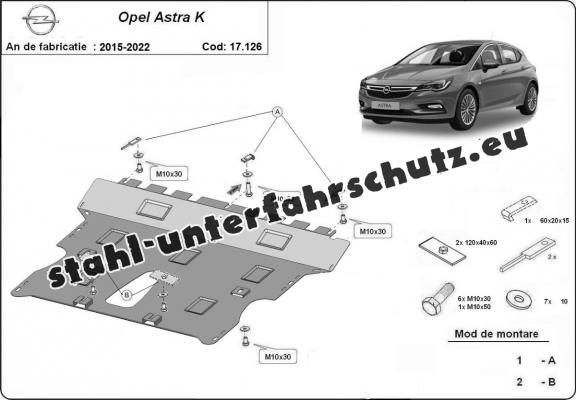 Unterfahrschutz für Motor der Marke Opel Astra K