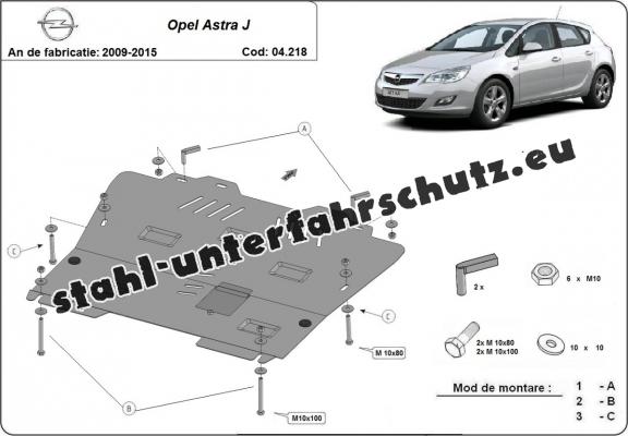 Unterfahrschutz für Motor der Marke Opel Astra J