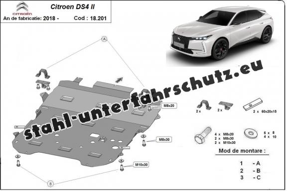 Unterfahrschutz für Motor der Marke Citroen DS4 II