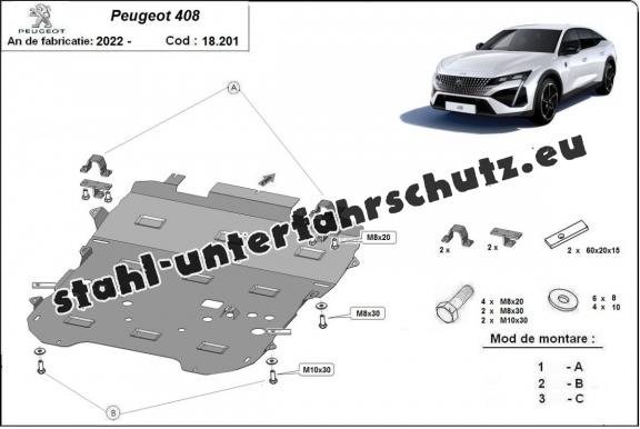 Unterfahrschutz für Motor der Marke Peugeot 408