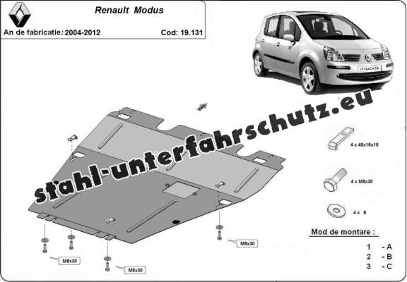 Unterfahrschutz für Motor der Marke Renault Modus