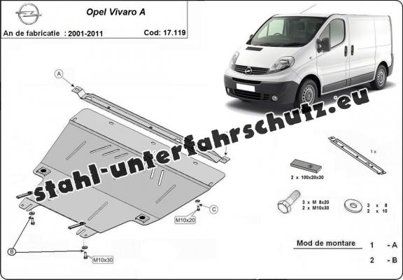 Unterfahrschutz für Motor der Marke Opel Vivaro A 