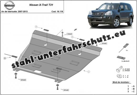 Unterfahrschutz für Motor der Marke Nissan X-Trail T31 - Vers 2.0