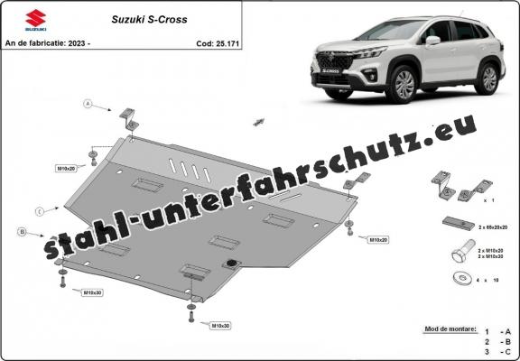 Unterfahrschutz für Motor und Getriebe aus Stahl für  Suzuki S-Cross