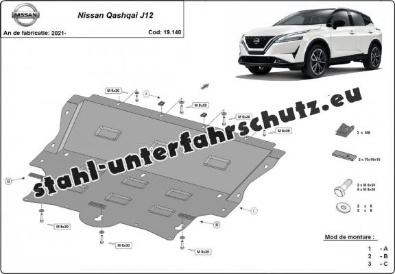 Unterfahrschutz für Motor der Marke Nissan Qashqai J12