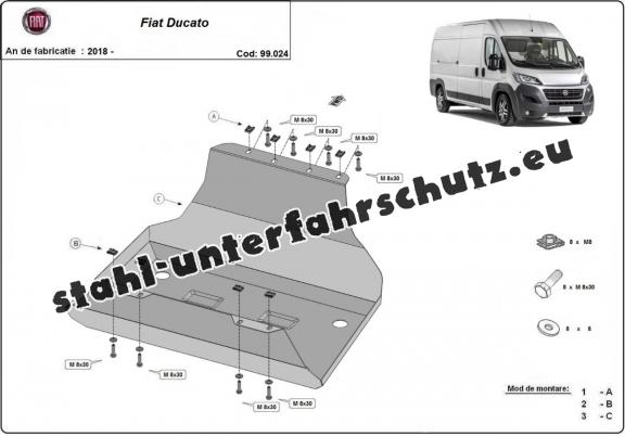 Stahlschutz für Treibstofftank der Marke Fiat Ducato