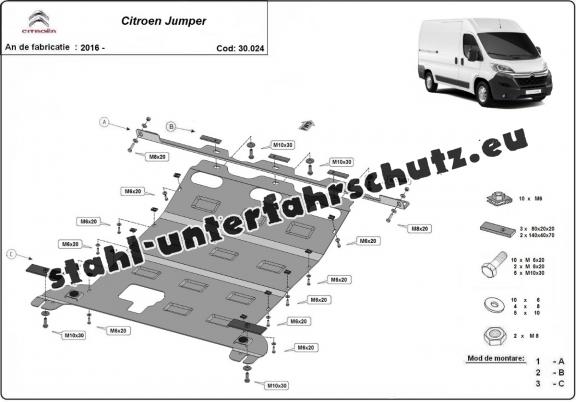 Unterfahrschutz für Motor der Marke Citroen Jumper