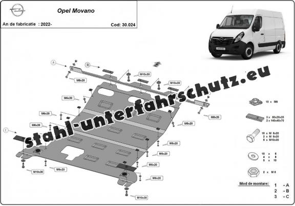Unterfahrschutz für Motor der Marke Opel Movano C 