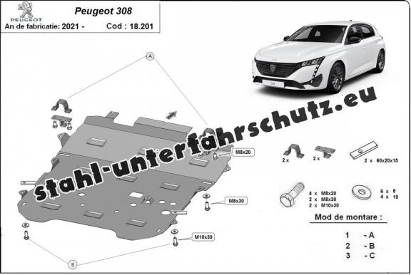 Unterfahrschutz für Motor der Marke Peugeot 308