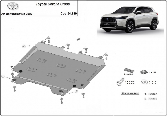 Unterfahrschutz für Motor der Marke Toyota Corolla Cross
