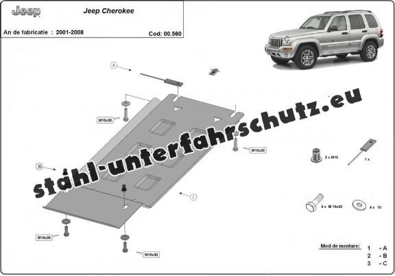 Getriebe schutz aus Stahl für Jeep Cherokee - KJ