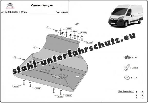 Stahlschutz für Treibstofftank der Citroen Jumper