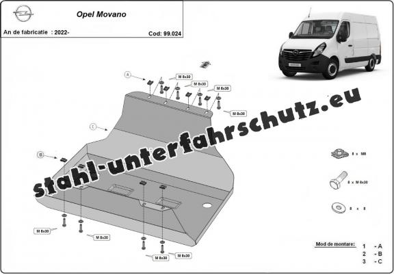 Stahlschutz für Treibstofftank der Marke Opel Movano C 
