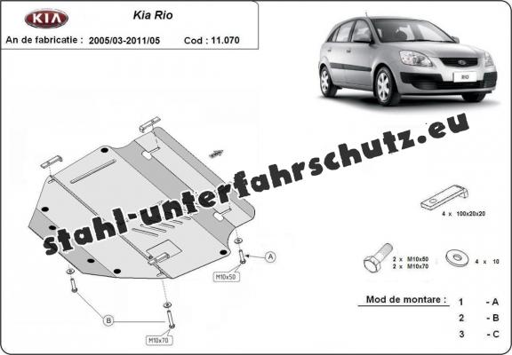 Unterfahrschutz für Motor der Marke Kia Rio 2