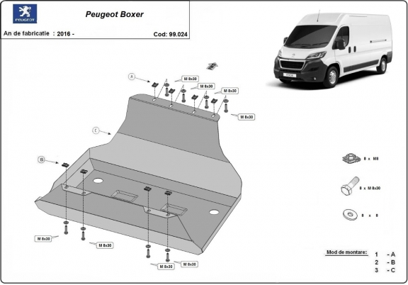 Stahlschutz für Treibstofftank der Marke Peugeot Boxer
