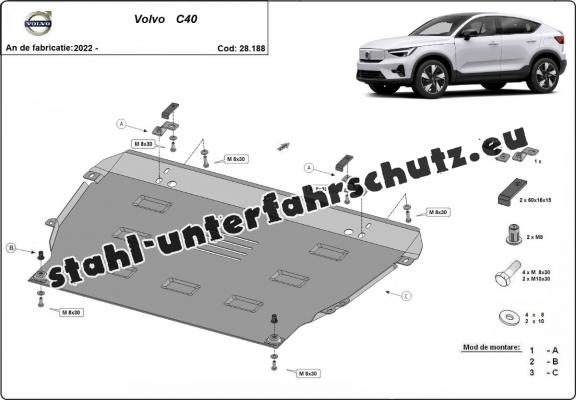 Unterfahrschutz für Motor der Marke Volvo C40