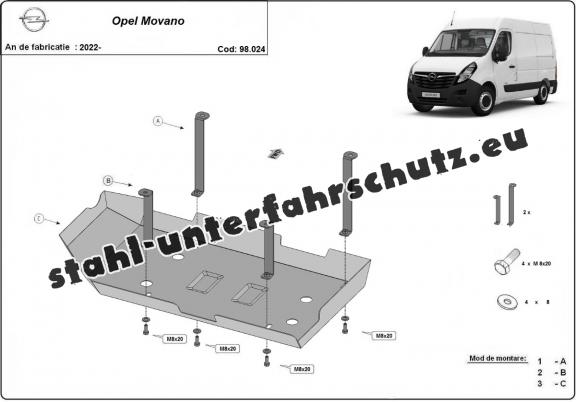 Stahlschutz für AdBluetank der Marke Opel Movano
