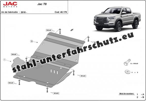 Aluminium Unterfahrschutz für Motor der Marke Jac T8