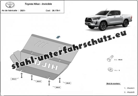 Kühlerschutz für unten aus Aluminium für Toyota Hilux Invincible