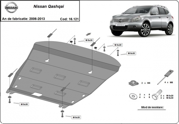 Unterfahrschutz für Motor der Marke Nissan Qashqai J10