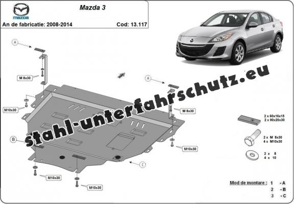 Unterfahrschutz für Motor der Marke Mazda 3